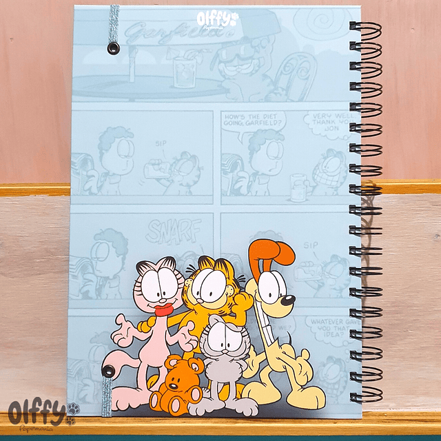 Cuaderno Garfield celeste