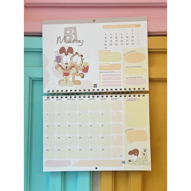Calendario y Planner mensual Garfield