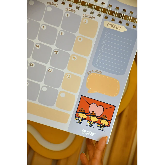 Calendario y Planner mensual Snoopy 2025