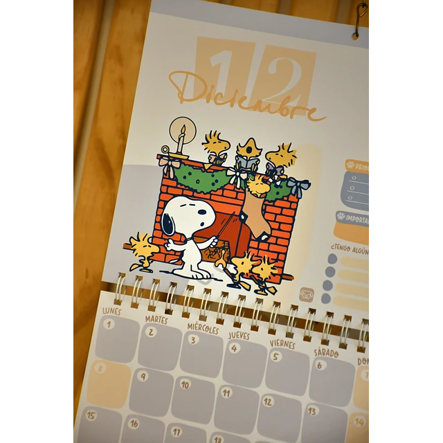 Calendario y Planner mensual Snoopy 2025