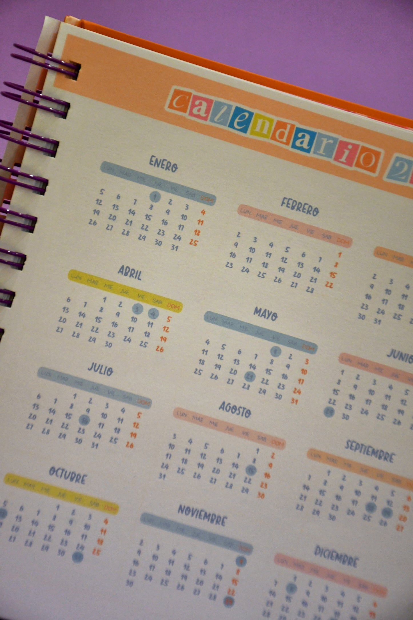 Cuaderno plan mensual Dulce Olffy